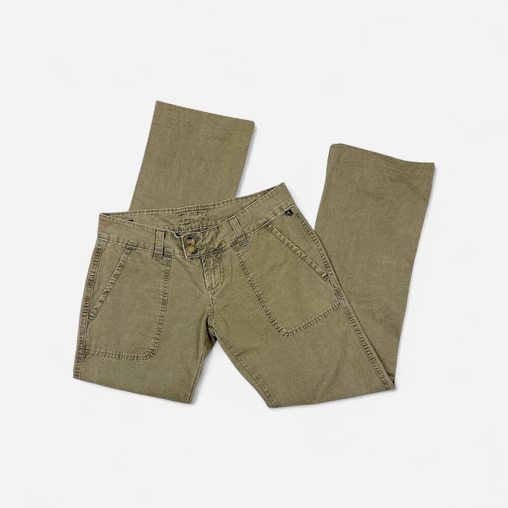 Army Green Meltin Pot low rise flare pants Y2K petite - fits like XS